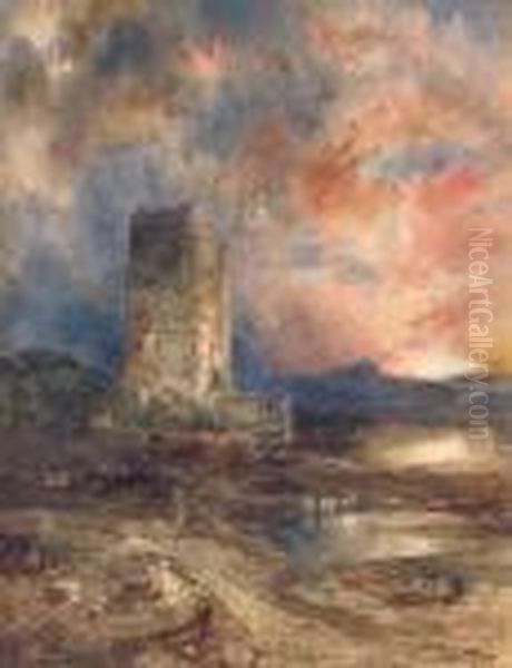 Sunset On The Moor Oil Painting by Thomas Moran