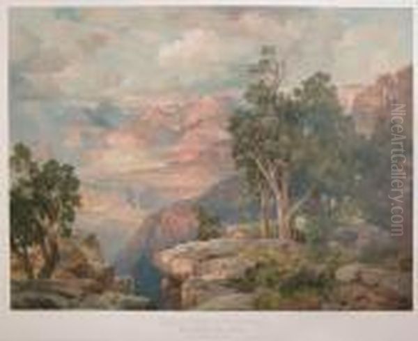 Grand Canyon Of Arizona From Hermit Rim Road Oil Painting by Thomas Moran