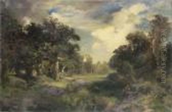 Long Island Landscape Oil Painting by Thomas Moran