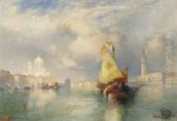 A View Of The Doge's Palace Oil Painting by Thomas Moran