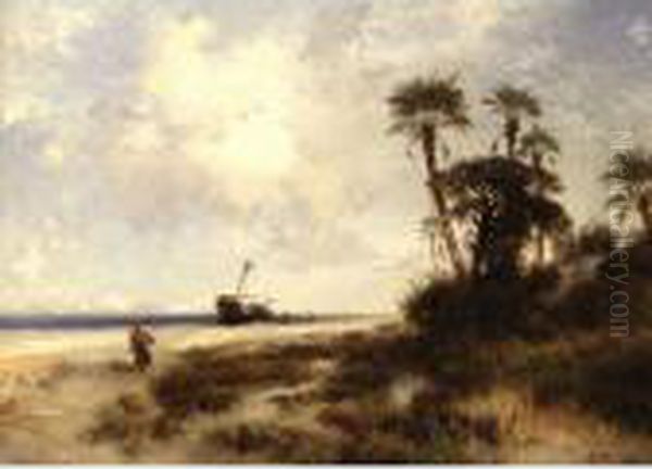 Fort George Island Oil Painting by Thomas Moran