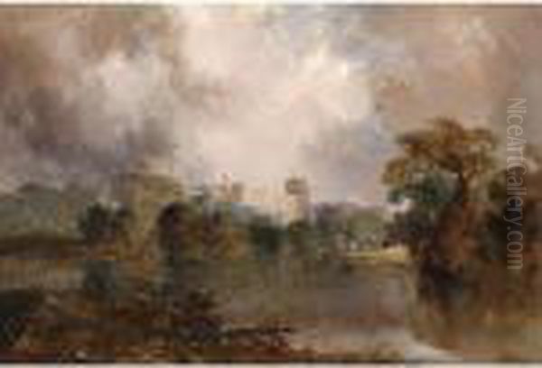 Windsor Castle Oil Painting by Thomas Moran