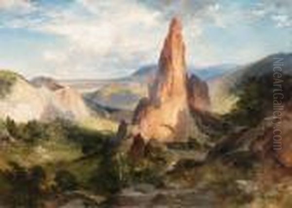 Glen Eyrie, Garden Of The Gods, Colorado Oil Painting by Thomas Moran