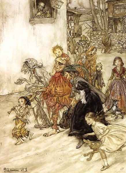 Illustration To Mother Goose, 1913 Oil Painting by Arthur Rackham