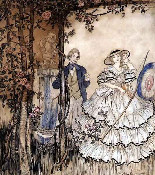 Archery Oil Painting by Arthur Rackham