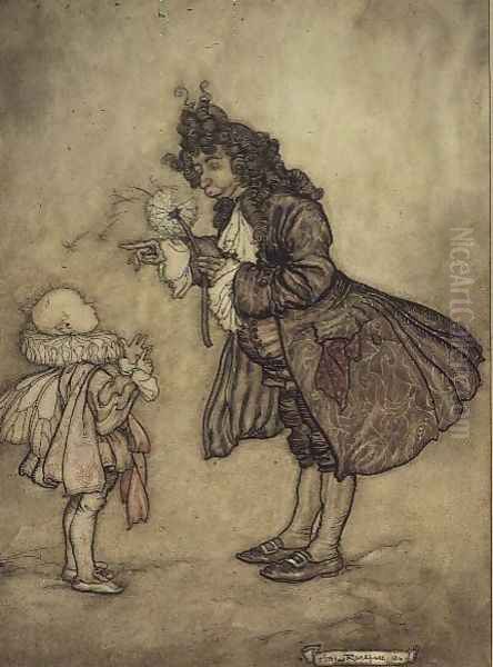 When Her Majesty Wants to Know the Time, from Peter Pan in Kensington Gardens by J.M. Barrie, pub. by Hodder and Stoughton, 1906 Oil Painting by Arthur Rackham