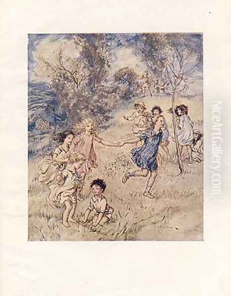 ... the paths of spring Oil Painting by Arthur Rackham