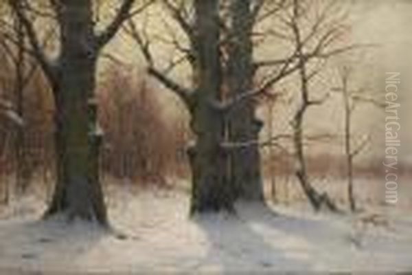 Rayons De Soleil Sur Un Paysage Enneige Oil Painting by Walter Moras