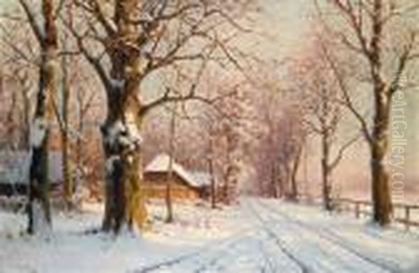 Einewinterlandschaft Oil Painting by Walter Moras