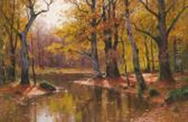 Herbstlandschaft Oil Painting by Walter Moras