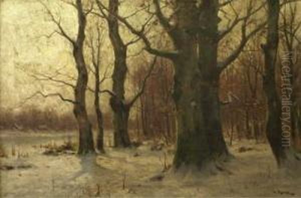 Winterlandschaft Oil Painting by Walter Moras