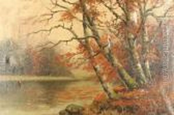 Herbstlandschaft Oil Painting by Walter Moras