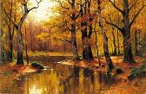 Autumn Forest Oil Painting by Walter Moras