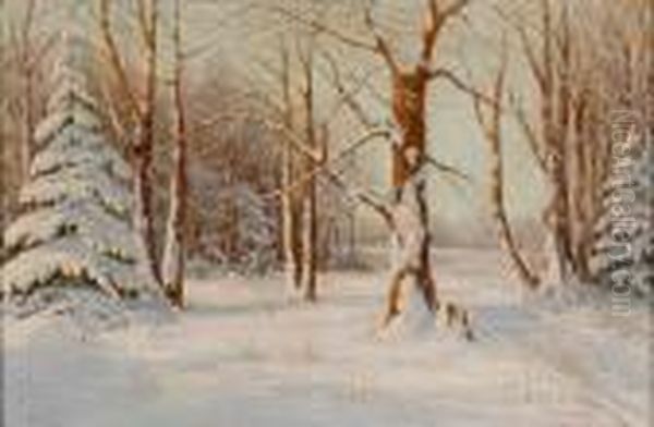 Winterwald. Oil Painting by Walter Moras