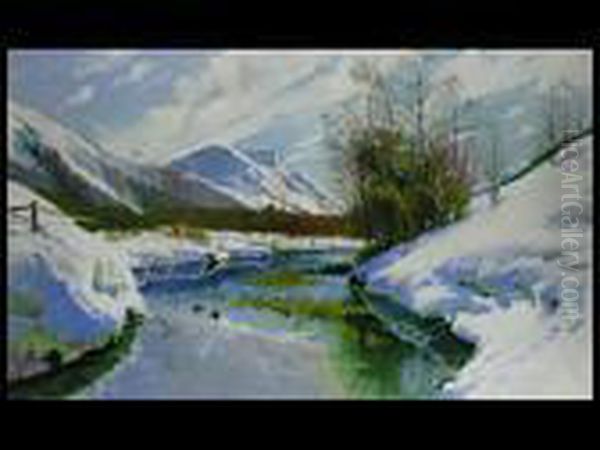 Schnee Im Engadin Oil Painting by Walter Moras