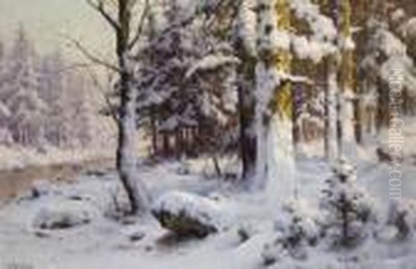 Winterwald. Oil Painting by Walter Moras