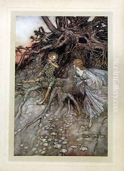 I am that merry wanderer of the night Oil Painting by Arthur Rackham