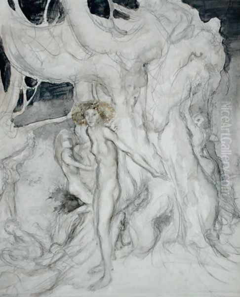 Wood Nymphs Oil Painting by Arthur Rackham