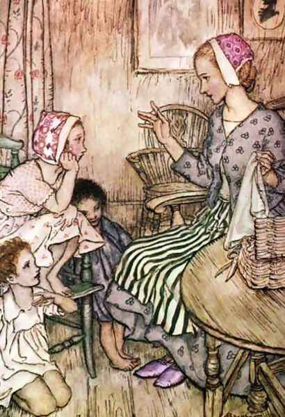 Goblin Market: Laura would call the little ones Oil Painting by Arthur Rackham