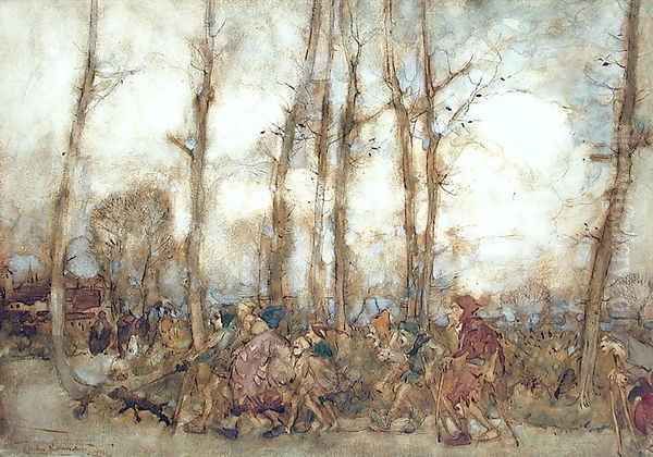 The Beggars Are Coming to Town, 1912 Oil Painting by Arthur Rackham