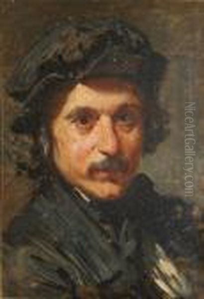 Autoritratto Oil Painting by Domenico Morelli