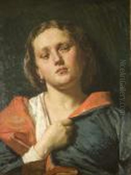 Ritratto Di Popolana Oil Painting by Domenico Morelli