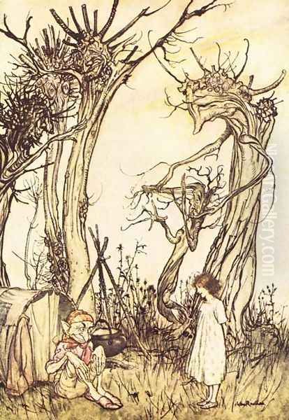 Mother Goose: Man in the Wilderness Oil Painting by Arthur Rackham