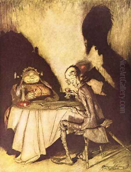 Mother Goose: Jack Sprat and His Wife Oil Painting by Arthur Rackham