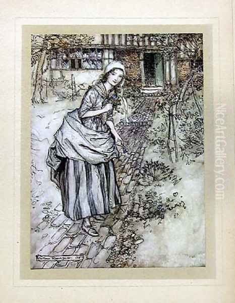 Maidens call it love-in-idleness Oil Painting by Arthur Rackham