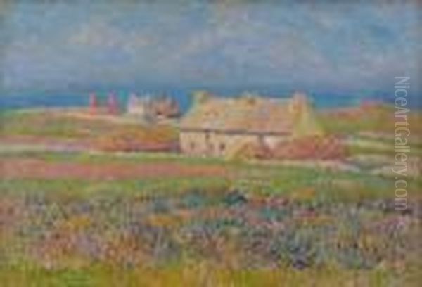 Landes En Fleurs, Ouessant Oil Painting by Henri Moret