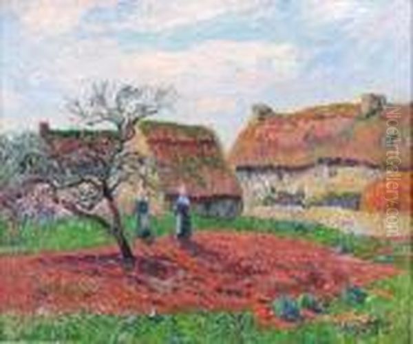 Village En Nevez Oil Painting by Henri Moret