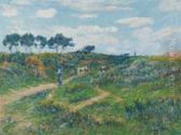 Chemin Dans La Lande, Bretagne Oil Painting by Henri Moret