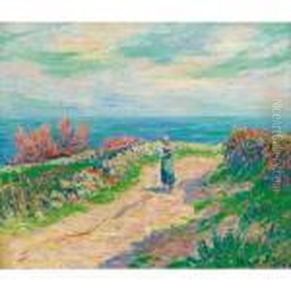 Chemin Au Bord De La Mer Oil Painting by Henri Moret