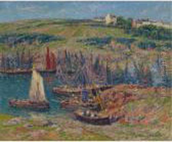 Sardiniers A Douelan Oil Painting by Henri Moret