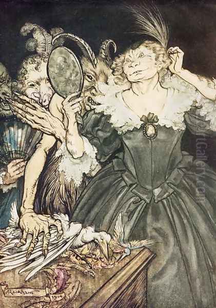 Comus by John Milton And they, so perfect is their misery, 1914 Oil Painting by Arthur Rackham