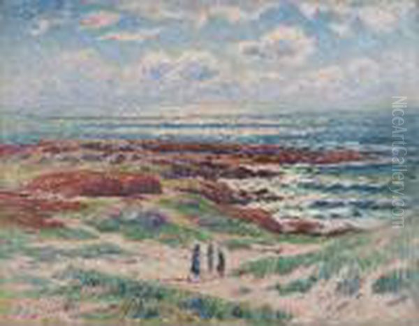 Les Dunes De Tregune, Finistere Oil Painting by Henri Moret