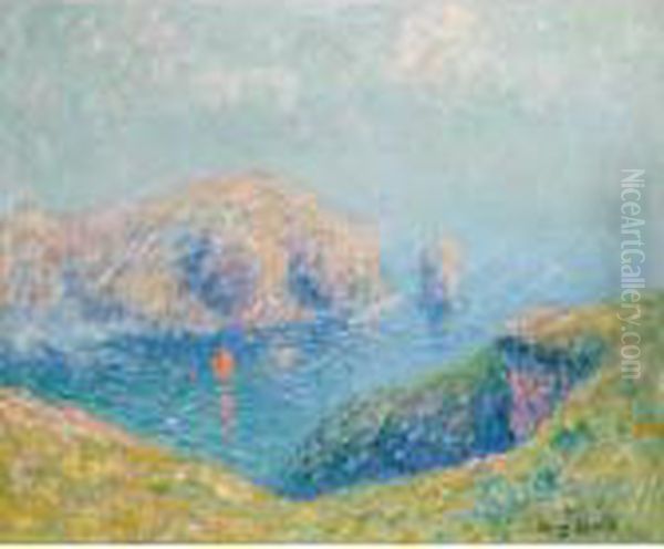 Vue De La Baie Avec Voilier Oil Painting by Henri Moret