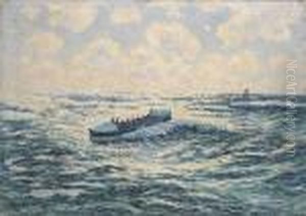 Bateau En Mer Ou Le Bateau De Sauvetage A Audierne Oil Painting by Henri Moret