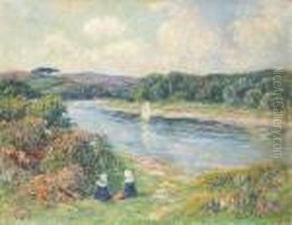 Bretonnes Sur La Cande Oil Painting by Henri Moret