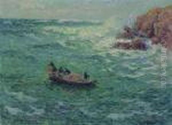 La Peche Au Casier, Finistere Oil Painting by Henri Moret