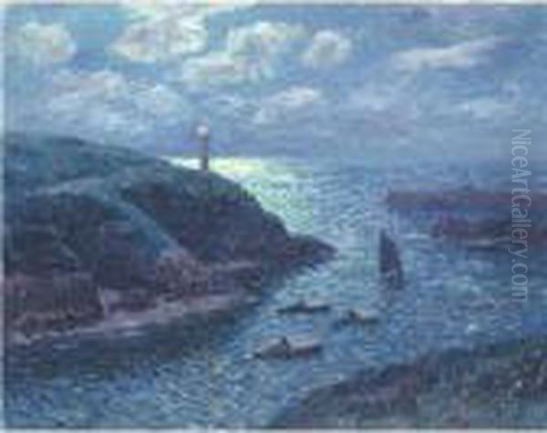 Le Port De Doelan Effet De Nuit Oil Painting by Henri Moret