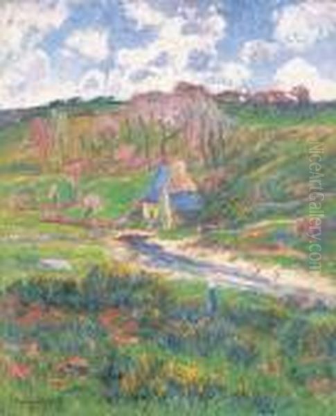 Bretonnes Au Bord De La Riviere Oil Painting by Henri Moret