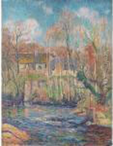 Le Printemps A Pont Aven Oil Painting by Henri Moret