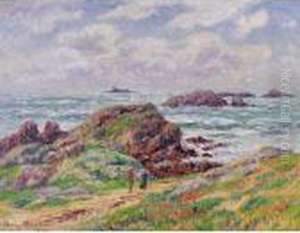 Rochers De Porspoder, Finistere Oil Painting by Henri Moret