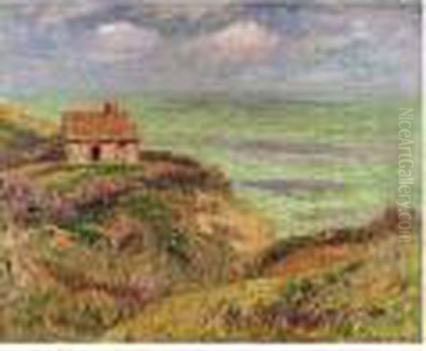 Vue De La Cabane Des Douaniers, A Pourville Oil Painting by Henri Moret