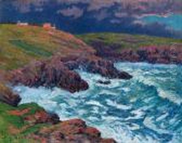 L'orage, Cote Du Finistere Oil Painting by Henri Moret