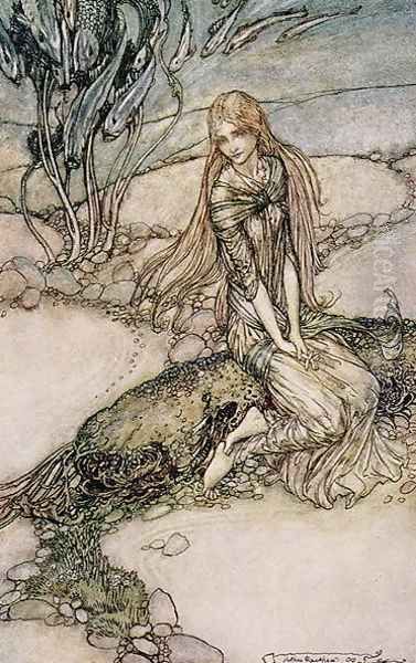 Undine, illustration from the book by Baron Friedrich de la Motte Fouque 1777-1843 1909 Oil Painting by Arthur Rackham