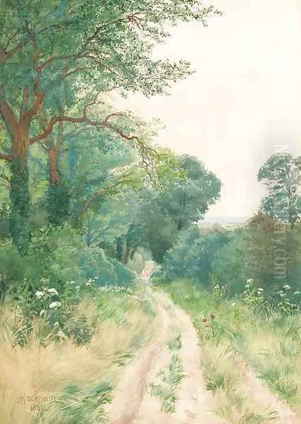 A Sussex lane Oil Painting by Arthur Rackham