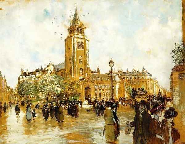 Place Saint Germain Des Pres Oil Painting by Jean-Francois Raffaelli