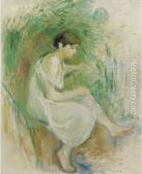 Baigneuse En Chemise Oil Painting by Berthe Morisot